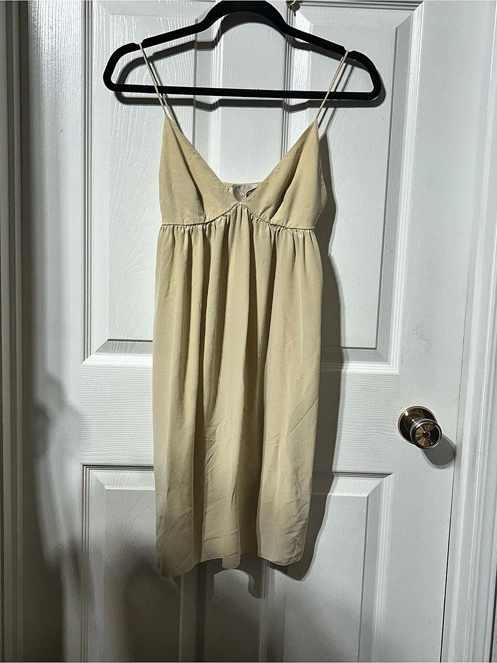Wilfred Silk Mini Dress in Beige 
Size XXS